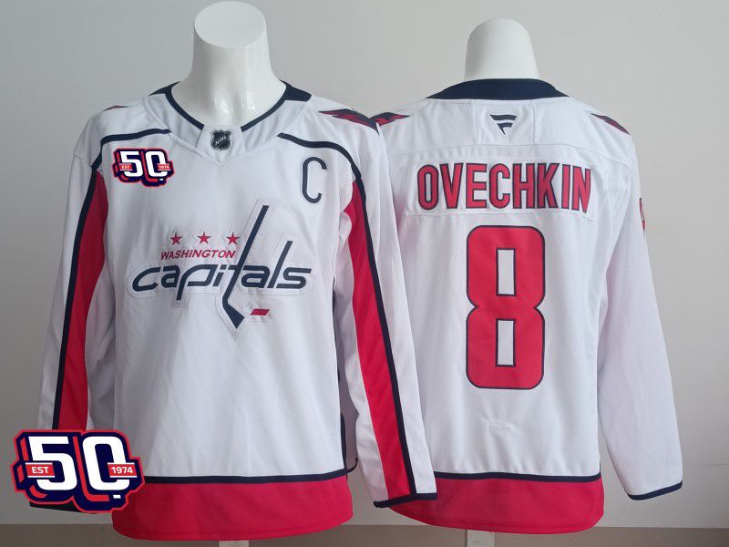 Men 2025 Washington Capitals #8 Ovechkin White Fanatics Home Premium NHL Jersey style 4->texas rangers->MLB Jersey